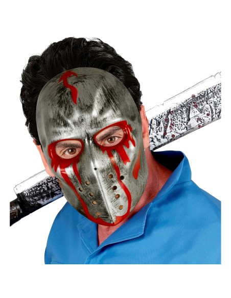 Masque hockeyeur ensanglanté pour costume film d'horreur Halloween