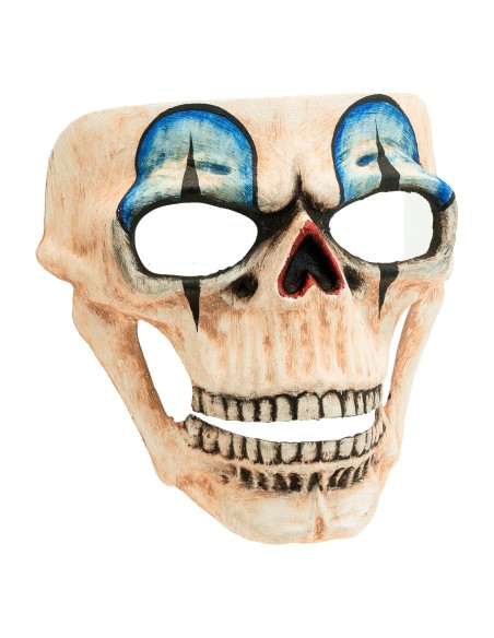 Masque crâne de clown Commedia Dell'Arte pour théâtre & Halloween