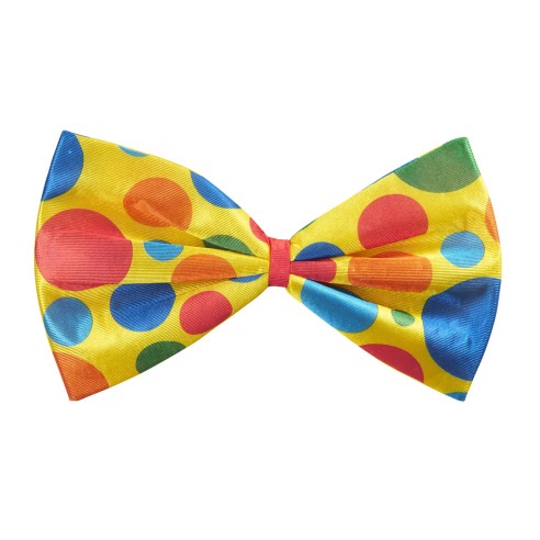 Noeud papillon à pois géant multicolore pour costume de clown