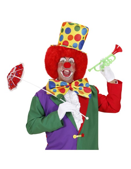 Noeud papillon à pois géant multicolore pour costume de clown