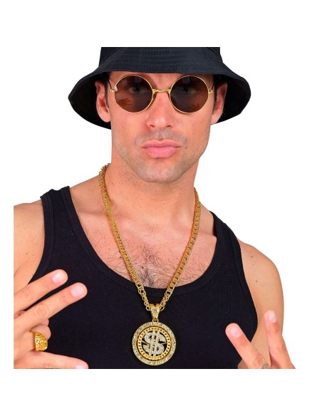 Collier dollar en or bijoux déguisement rappeur années 90