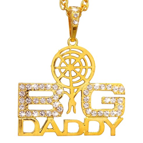 Collier Big Daddy doré bijoux déguisement groupe de rap 80/90