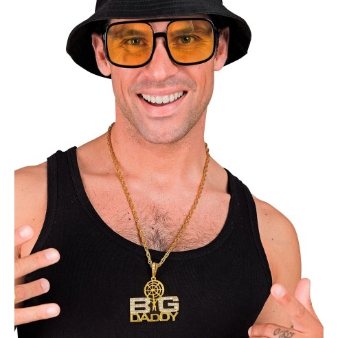 Collier Big Daddy doré bijoux déguisement groupe de rap 80/90