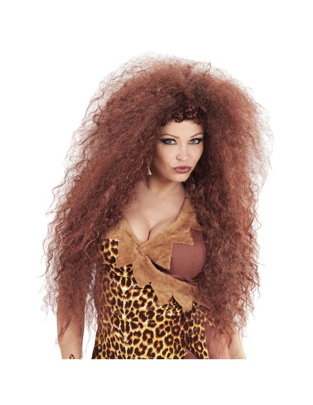 Perruque rousse ébouriffée femme pour déguisement préhistorique