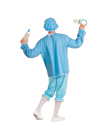 Déguisement de grand bébé bleu pour homme costume humoristique