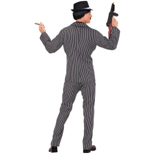 Déguisement costume de gangster noir avec rayures blanches 2