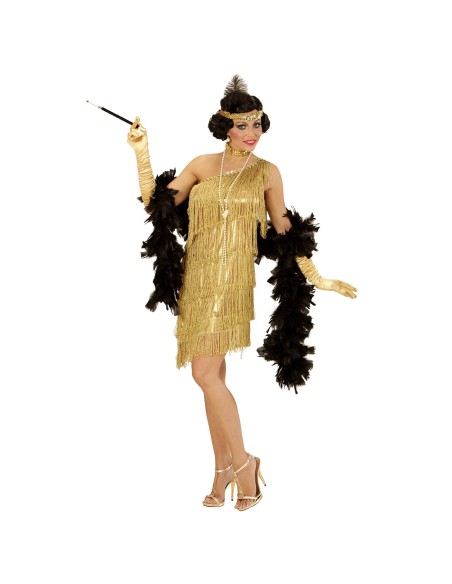 Déguisement danseuse charleston doré thème années 1920