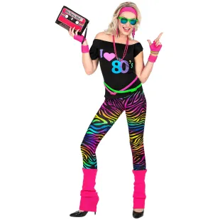 Déguisement fluorescent années 80 pour femme pour soirée costumée