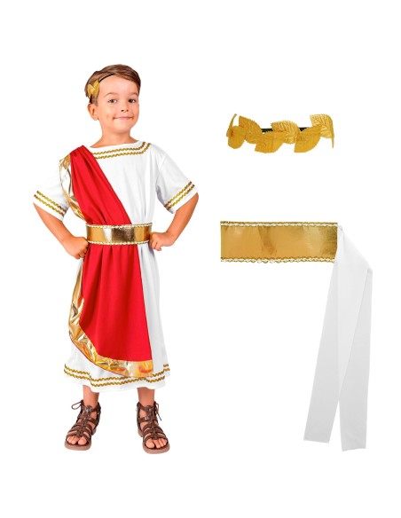 Tunique empereur romain enfant pour carnaval thème antiquité
