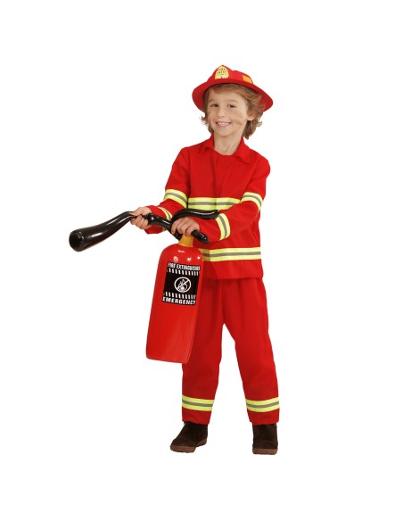 Déguisement de pompier rouge pour enfant chez Festimania