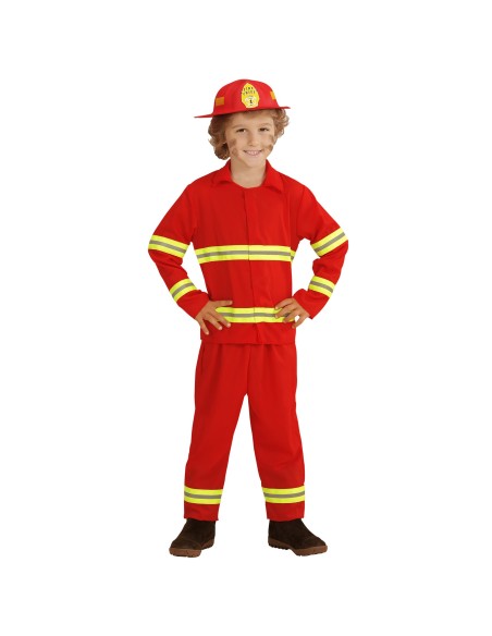 Déguisement de pompier rouge pour enfant chez Festimania