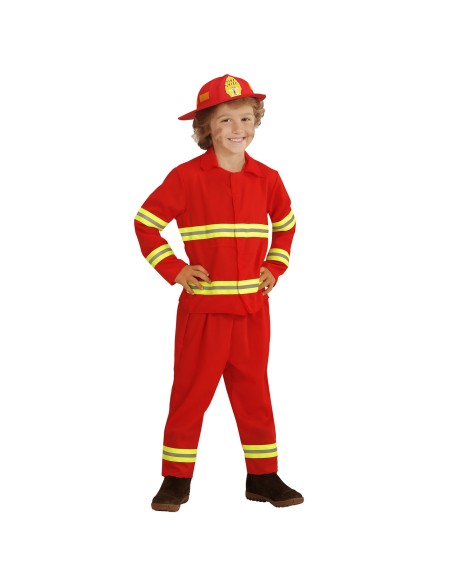 Déguisement de pompier rouge pour enfant chez Festimania