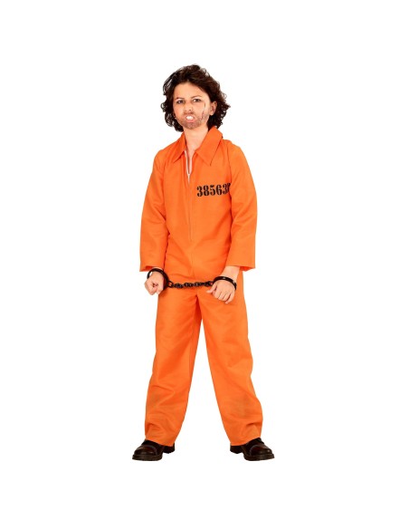 Costume enfant de prisonnier US orange déguisement de bagnard