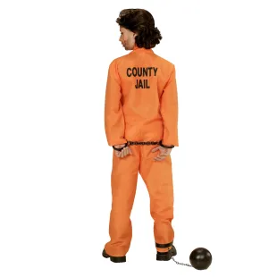 Costume enfant de prisonnier US orange déguisement de bagnard 2