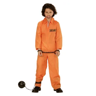 Costume enfant de prisonnier US orange déguisement de bagnard