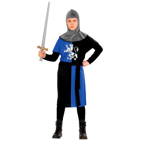 Costume de chevalier du moyen-âge bleu et noir pour enfant