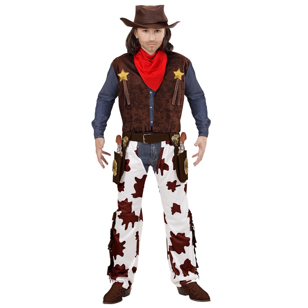 Kit Déguisement Cowboy Western - Chapeau, Lunettes Cœur, écharpe Rouge, Collier Tête De Taureau - Unisexe - 4
