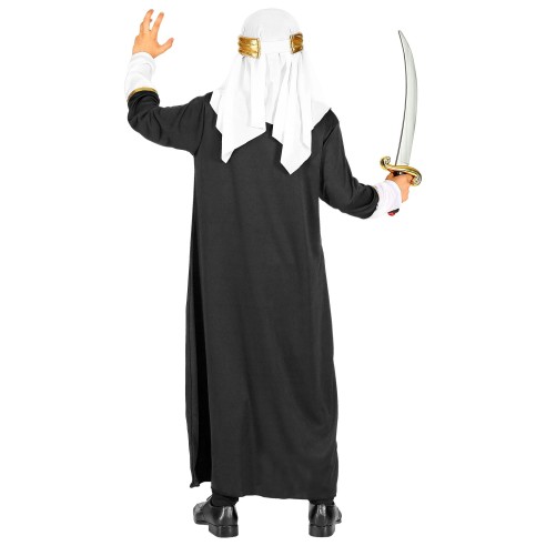 Déguisement de cheikh sultan oriental enfant avec longue tunique noire