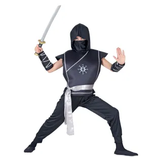 Déguisement ninja noir enfant costume de guerrier japonais garçon 2