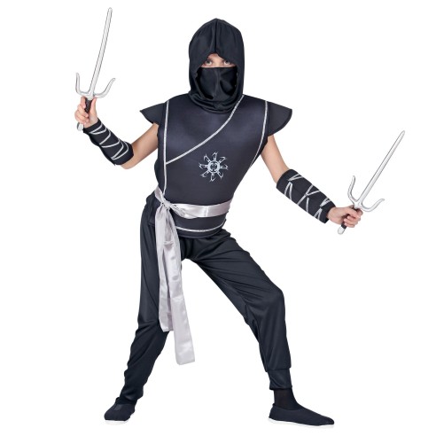Déguisement ninja noir enfant costume de guerrier japonais garçon