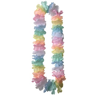 Collier Hawaïen de fleurs multicolore pour fête thème tropicale