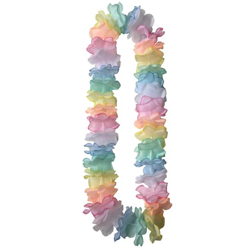 Collier Hawaïen de fleurs multicolore pour fête thème tropicale