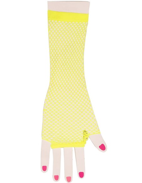 Mitaines fluo longues pour déguisement années 80 ou carnaval de Bailleul