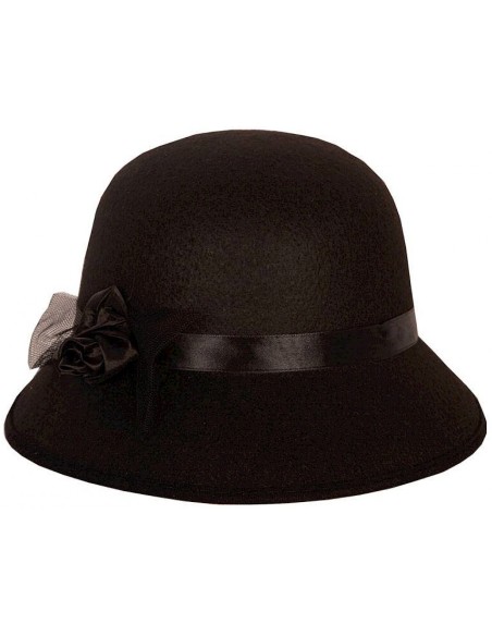 Chapeau dame feutrine noire pour déguisement charleston années 20