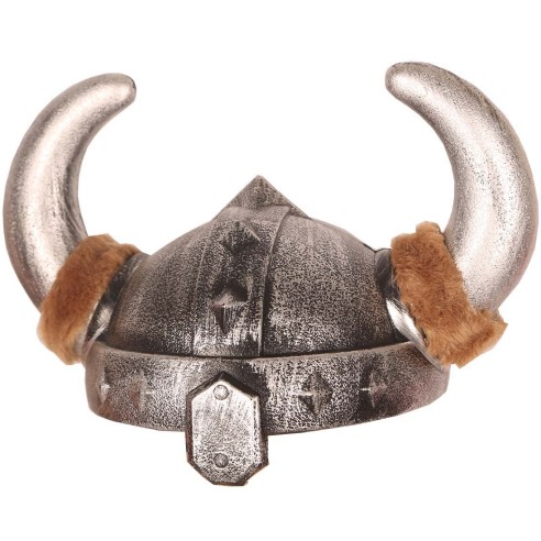 Casque de viking avec cornes et fourrure pour costume pirate