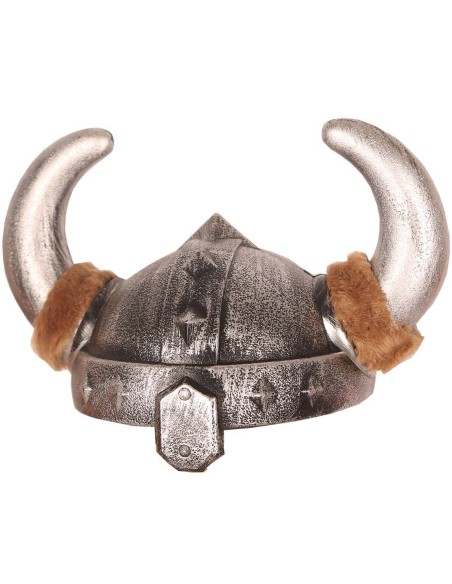 Casque de viking avec cornes et fourrure pour costume pirate