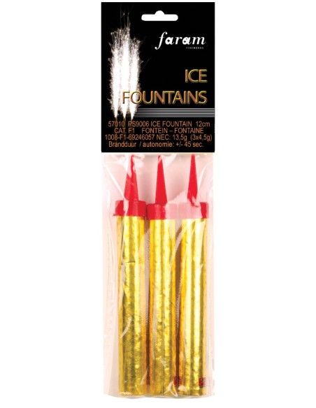 3 fontaines artifice pour gâteau d'anniversaire d'une durée de 45s