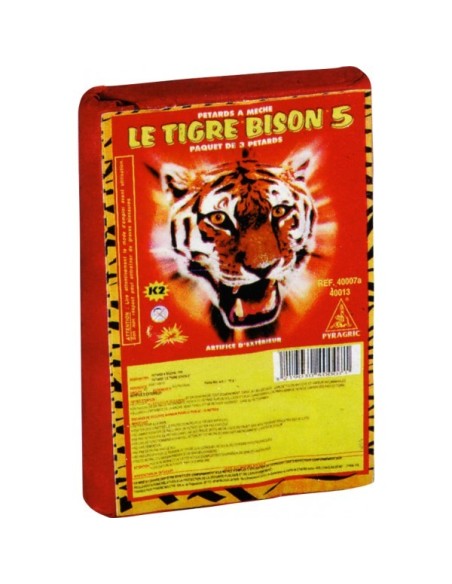 Lot de 3 pétards Le Tigre Bison 5 pour tout faire péter avec du bruit