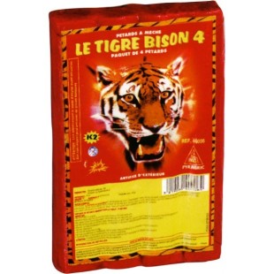 Lot de 4 pétards Le Tigre Bison 4 pour grosse explosion