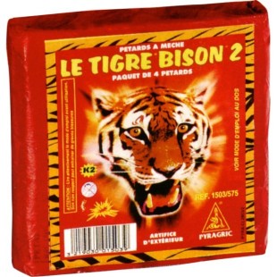 Lot de 4 pétards Le Tigre Bison 2 pour faire plein de bruit