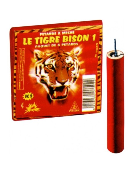 Lot de 6 pétards Le Tigre Bison 1 pour petites explosions