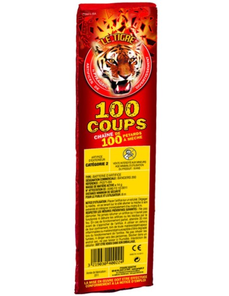 Mitraillette chaine de 100 pétards en un seul allumage