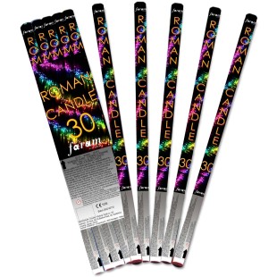 5 chandelles romaines 30 boules lumineuses artifice