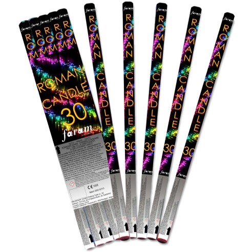 5 chandelles romaines 30 boules lumineuses artifice