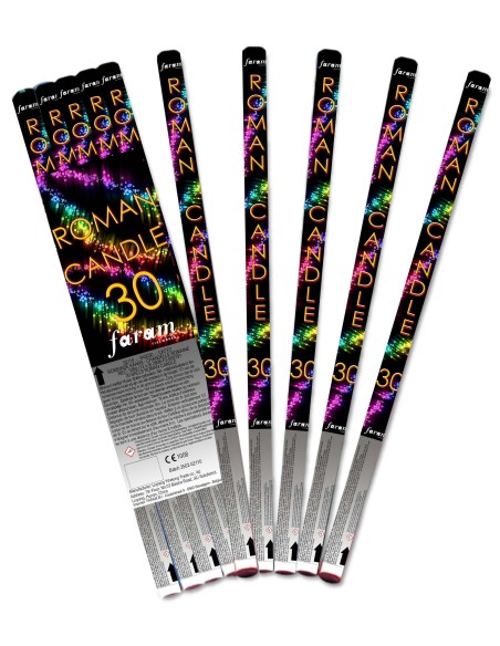 5 chandelles romaines 30 boules lumineuses artifice