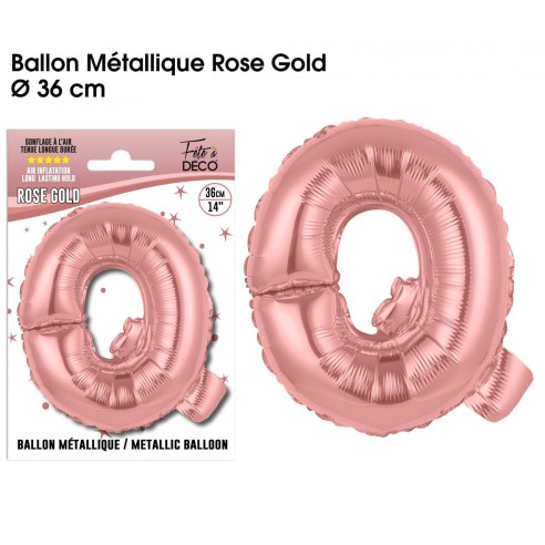 Ballon lettre Q rose gold 36cm pour écrire un texte original
