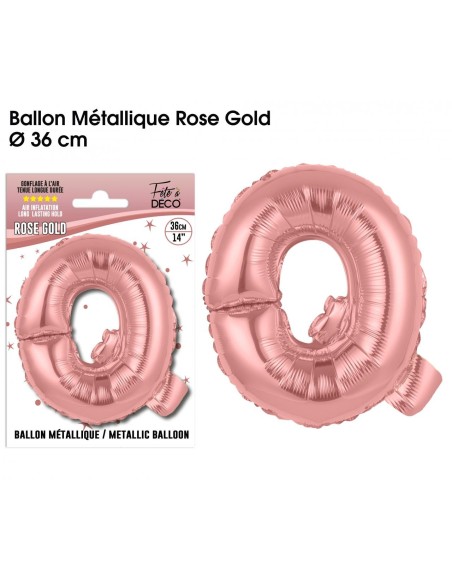 Ballon lettre Q rose gold 36cm pour écrire un texte original