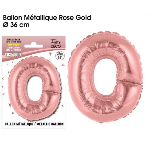Ballon lettre O rose gold 36cm pour écrire un texte original