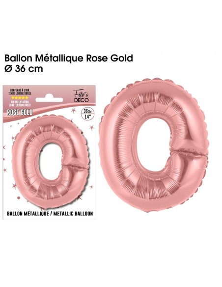 Ballon lettre O rose gold 36cm pour écrire un texte original