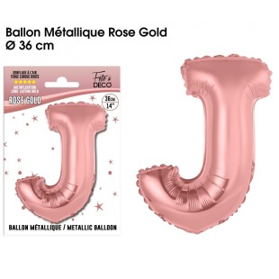 Ballon lettre J rose gold 36cm pour écrire un texte original