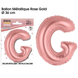 Ballon lettre G rose gold 36cm pour écrire un texte original