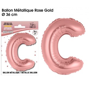 Ballon lettre C rose gold 36cm pour écrire un texte original