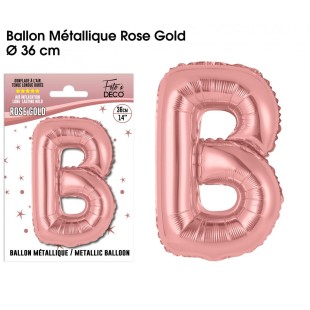 Ballon lettre B rose gold 36cm pour écrire un texte original