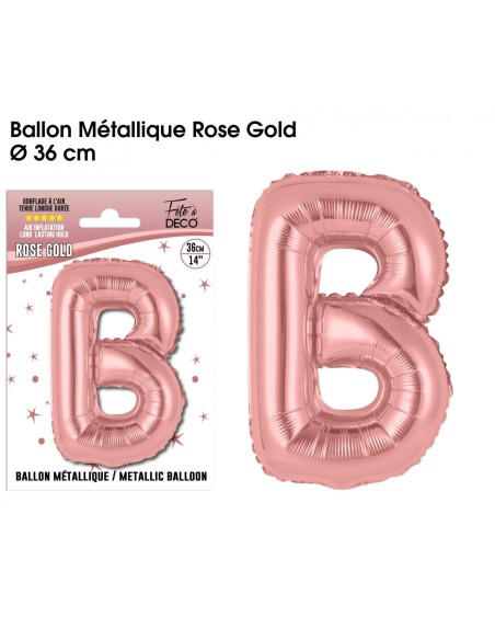 Ballon lettre B rose gold 36cm pour écrire un texte original