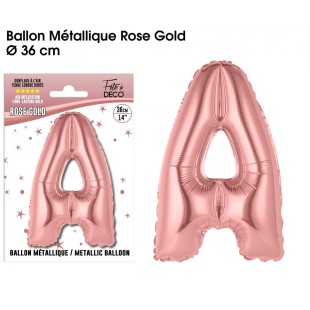 Ballon lettre A rose gold 36cm pour écrire un texte original