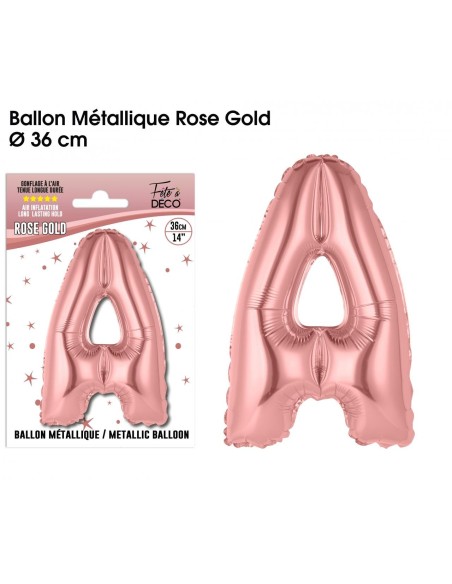 Ballon lettre A rose gold 36cm pour écrire un texte original